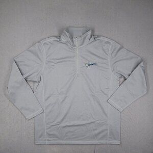 North Face Sweater Mens XL Gray 1/4 Zip Long Sleeve Pullover Logo